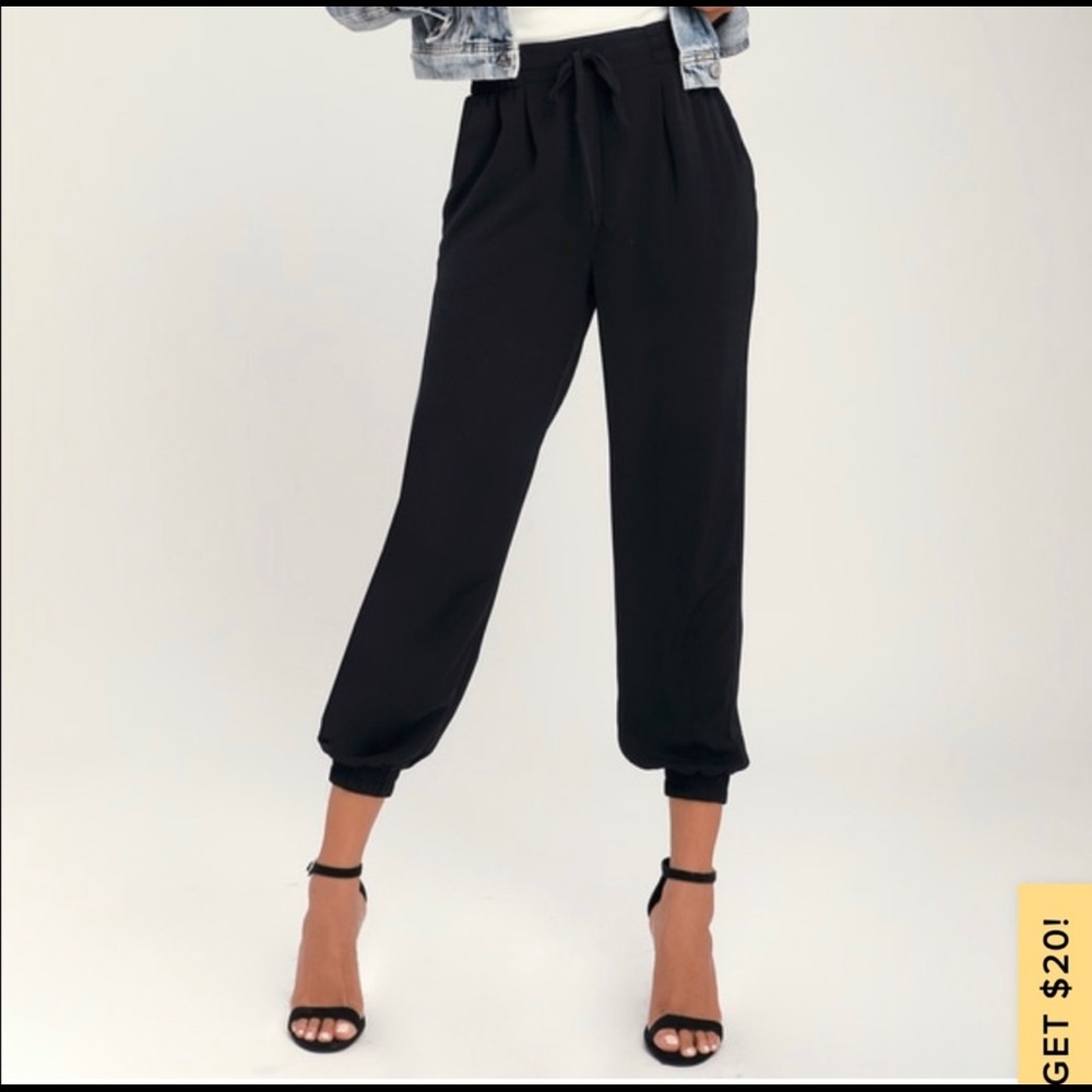 Lulus Hit the Jackpot Black Joggers